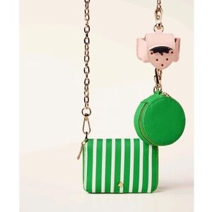 Kate Spade New York Stripe Mini Crossbody Bag Green/White